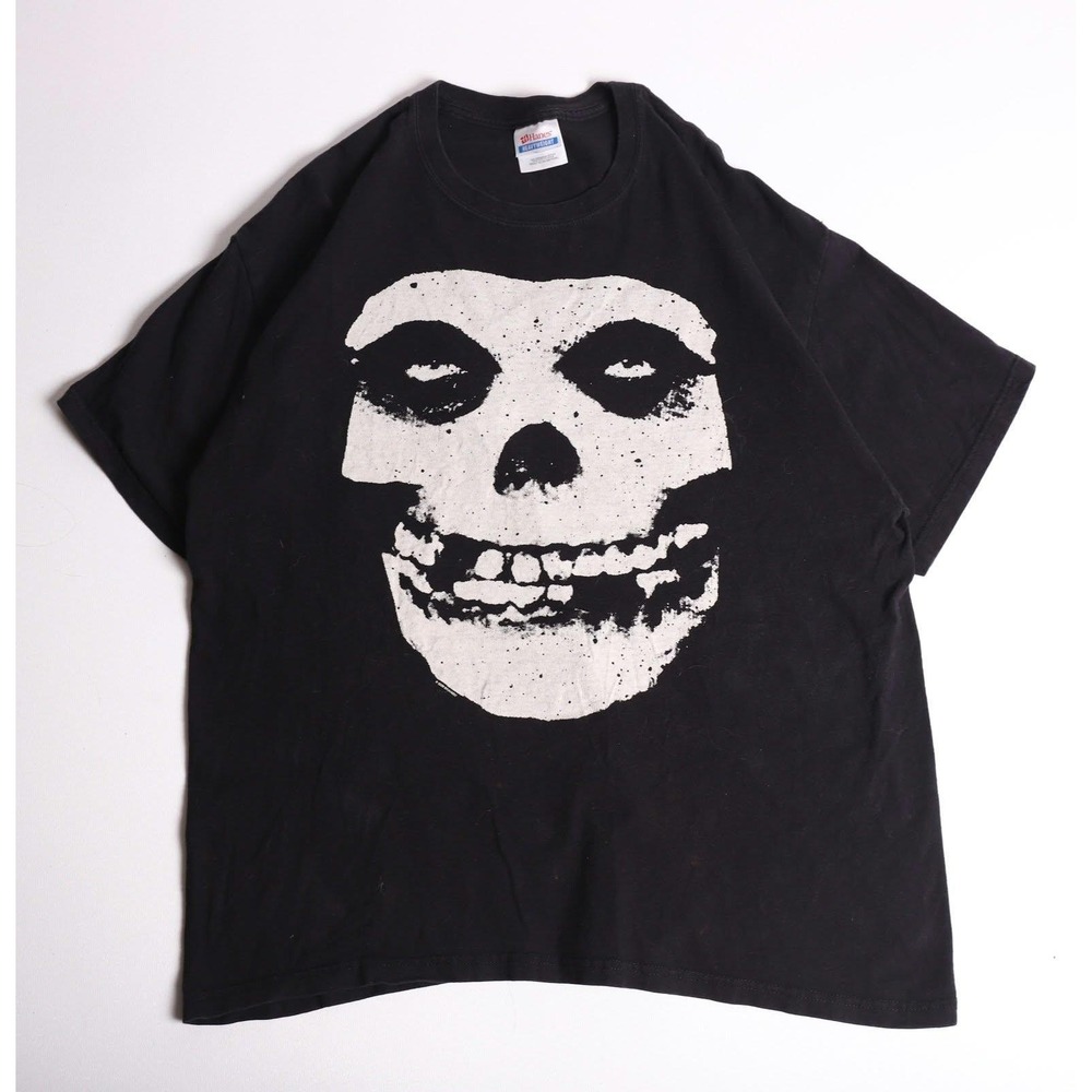Vintage Misfits Fiend Skull Tee Hanes Heavyweight Black XL 2009 Bravado Punk